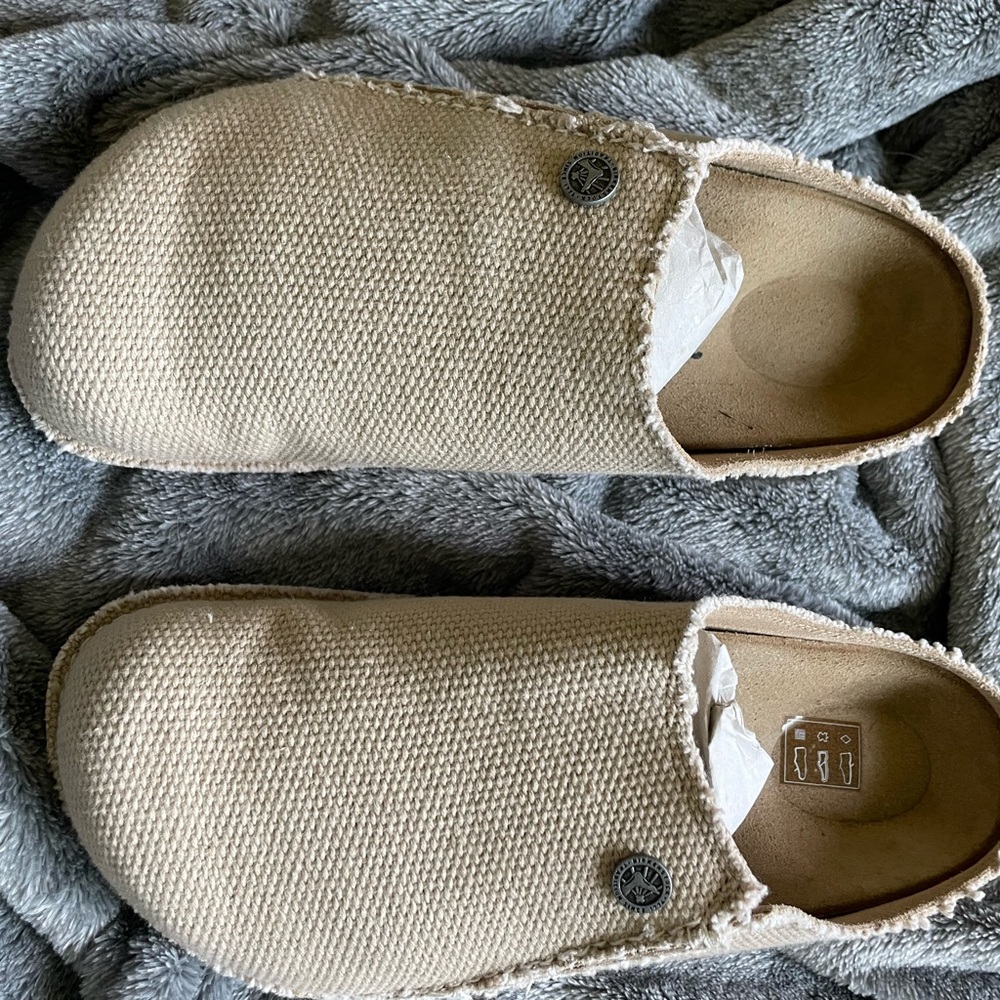 Birkenstock Cream Mules Comfortable Slip-On Design